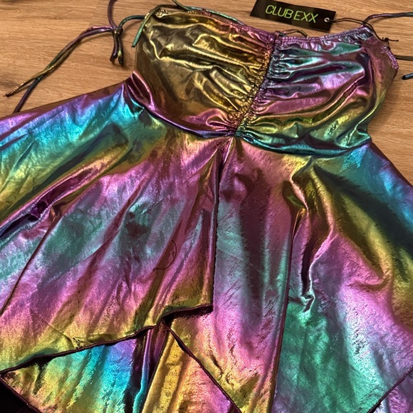 Club Exx Multicolor Holographic Adult One Piece - Picture 3 of 4